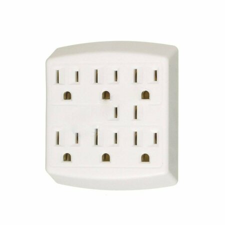 AMERICAN IMAGINATIONS 15 AMP Square Beige 6-Tap Receptacle Plastic AI-37208